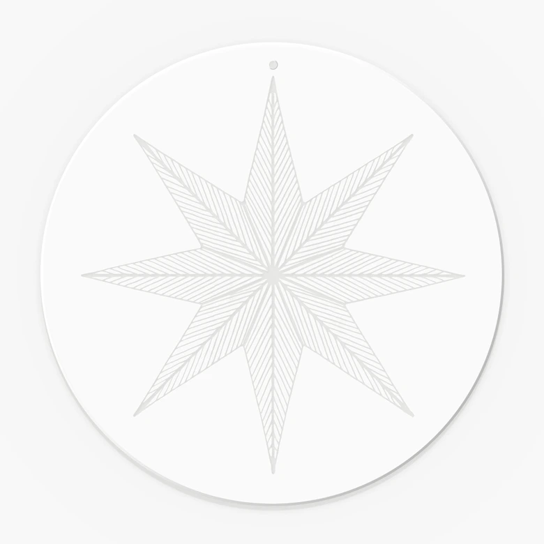 Acrylglasbild, Weihnachtsfensterdeko zum Aufhängen - Geometrischer Goldstern - Magnusson - Rund 