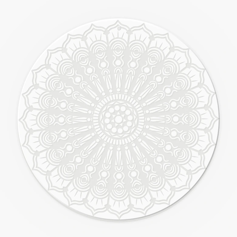 Acrylglasbild, Fensterbild zum Aufhängen Mandala-Blume - Rund 
