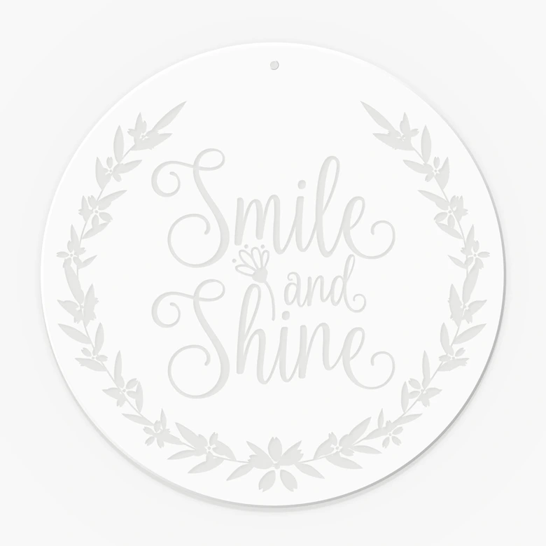 Acrylglasbild, Fensterbild zum Aufhängen Smile and shine - Rund 