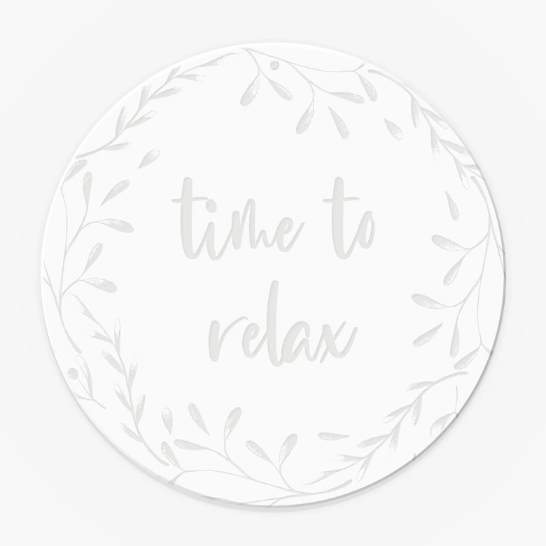 Acrylglasbild, Fensterbild zum Aufhängen Time to relax - Rund 