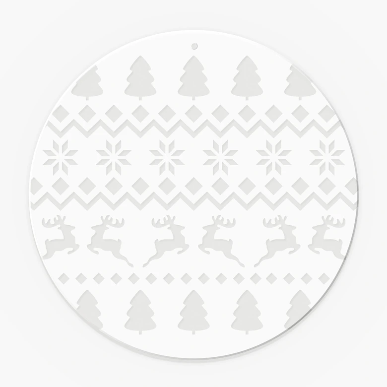 Acrylglasbild, Fensterbild zum Aufhängen Weihnachtliches Muster - Rund 