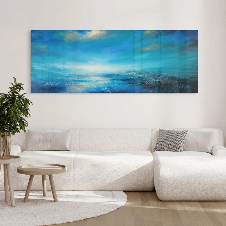 Acrylglasbild Endlose Weite in Blau - Schmucker - Panorama 
