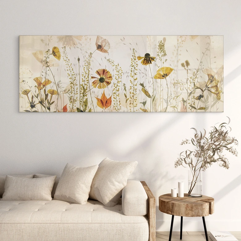 Tableau acrylique Fleurs sauvages des prés au soleil - Talen - Panorama 