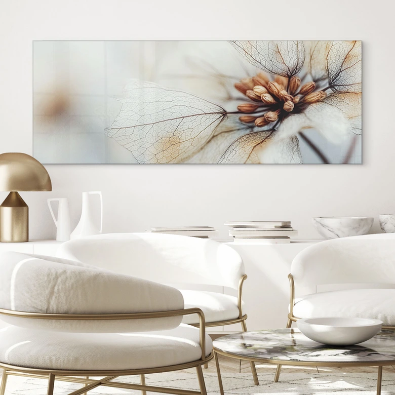 Acrylglasbild Blütenstruktur einer Trockenblume - Treechild - Panorama 