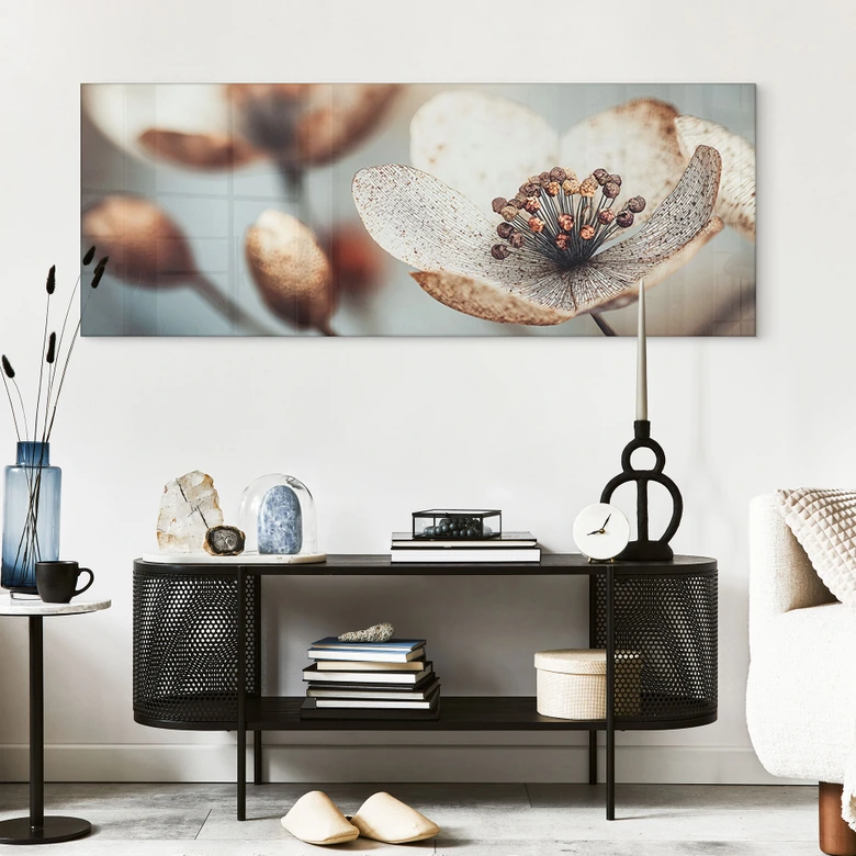 Acrylglasbild Boho Trockenblume Makro - Treechild - Panorama 