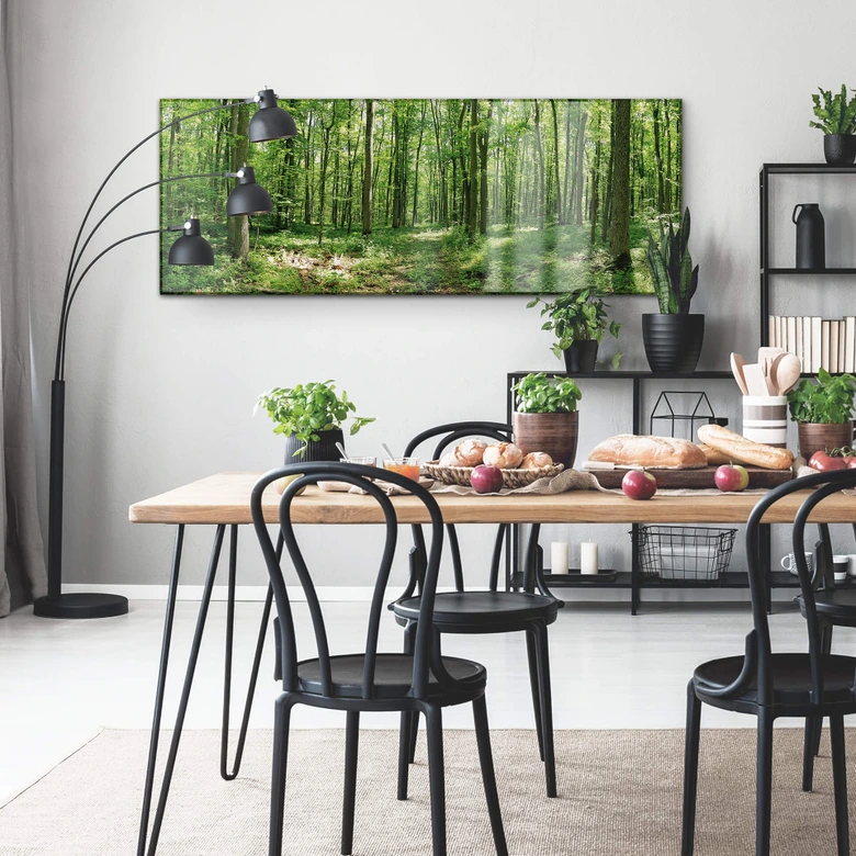 Tableau sur verre acrylique Panorama forêt 02 