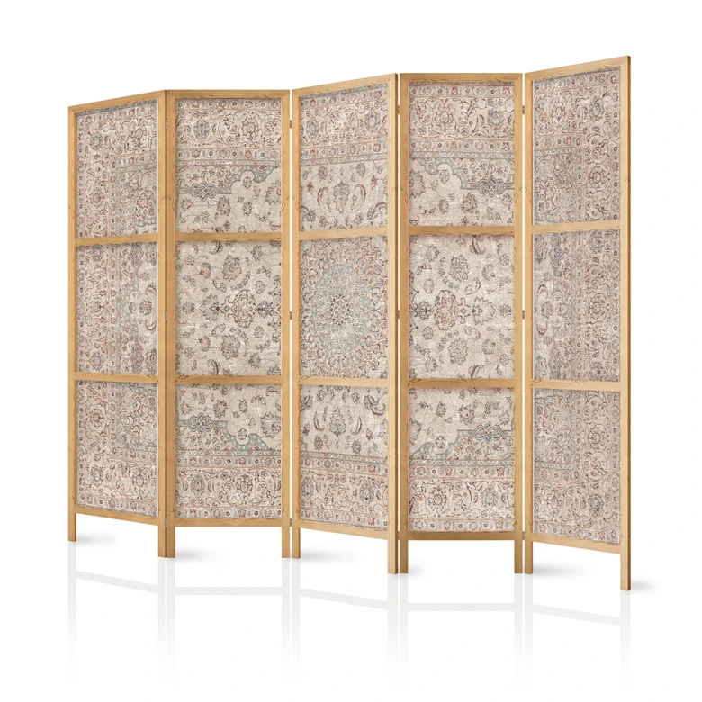 Japanischer Paravent, Raumteiler freistehend, Trennwand - Desert Nights: Ornamented Persian Carpet 