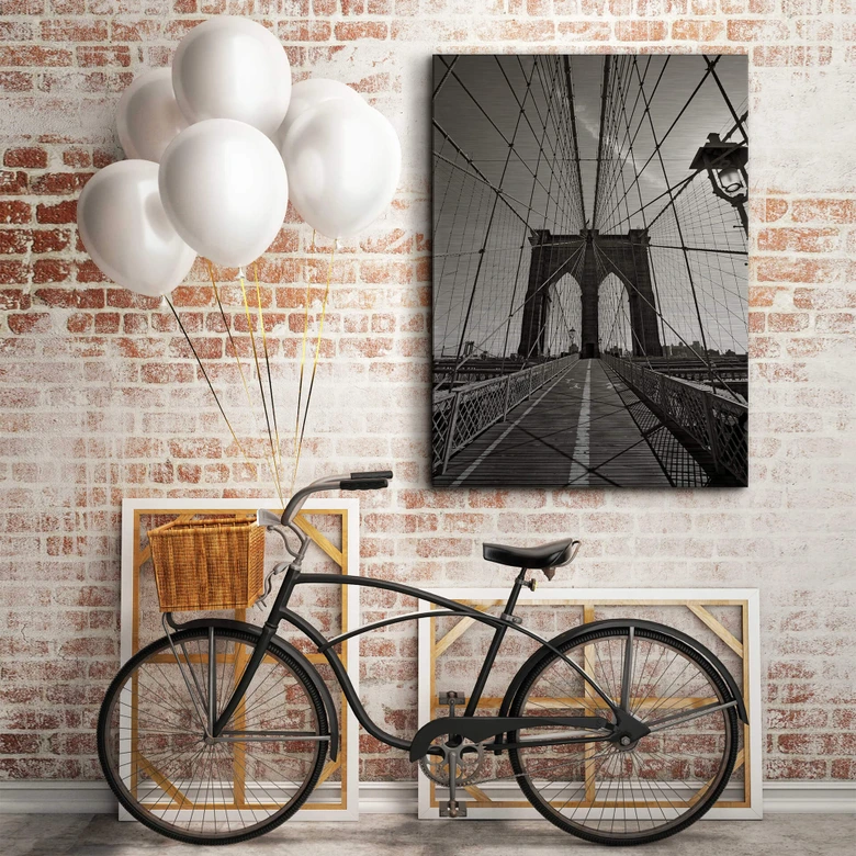 Alu-Dibond Bild Brooklyn Bridge Perspektive 
