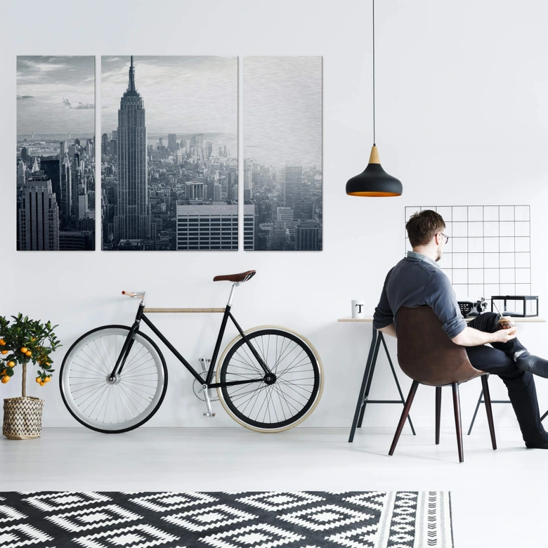 Aluminium Dibond Het Empire State Building (3-delig) 