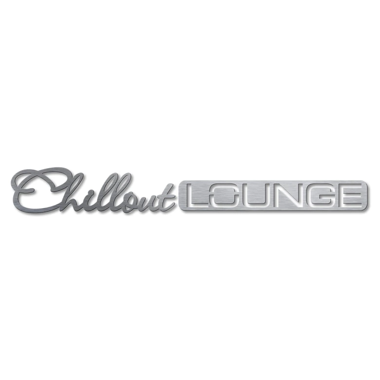 Alu-Dibond Buchstaben - Silbereffekt - Chillout Lounge 