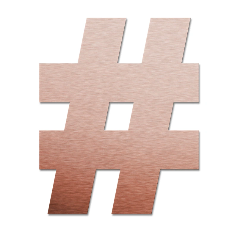 Lettere in Alu-Dibond - Hashtag  