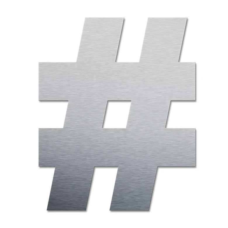 Alu-Dibond Decoratieletters - Hashtag 