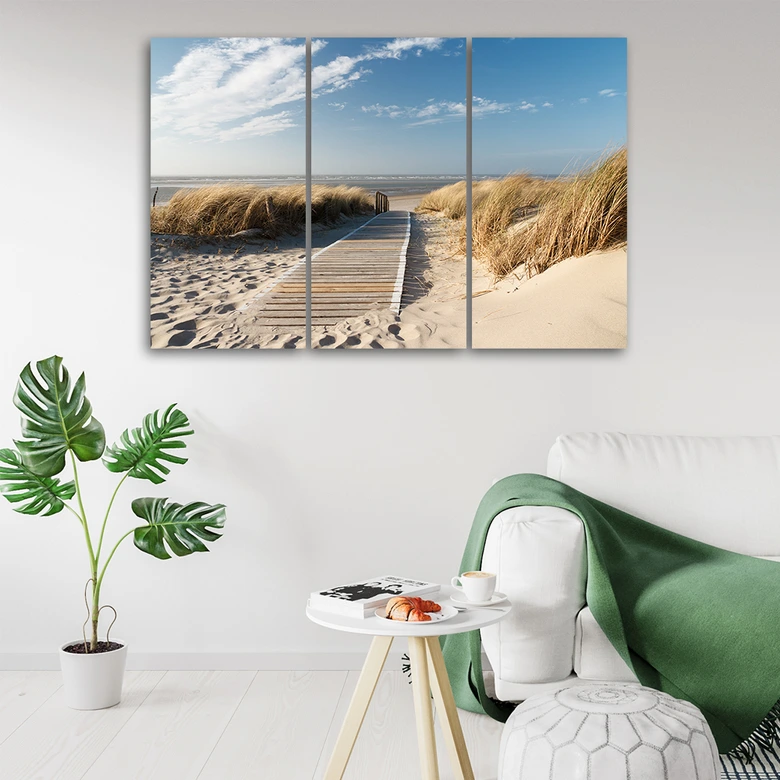 Leinwandbild 3-teilig, Strand Meer Sand Natur 