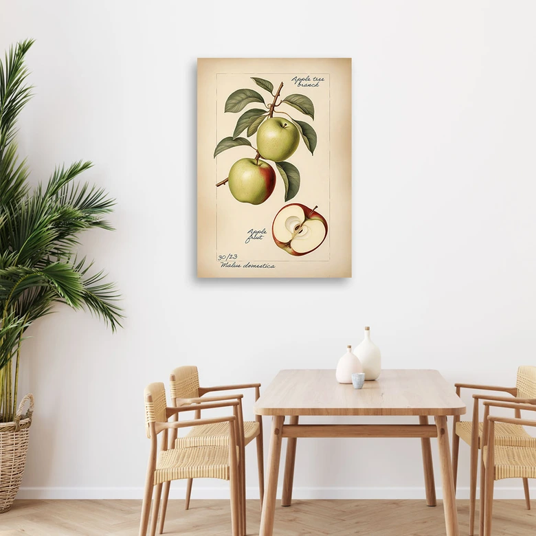 Leinwandbild Obst Weinlese Apfel 