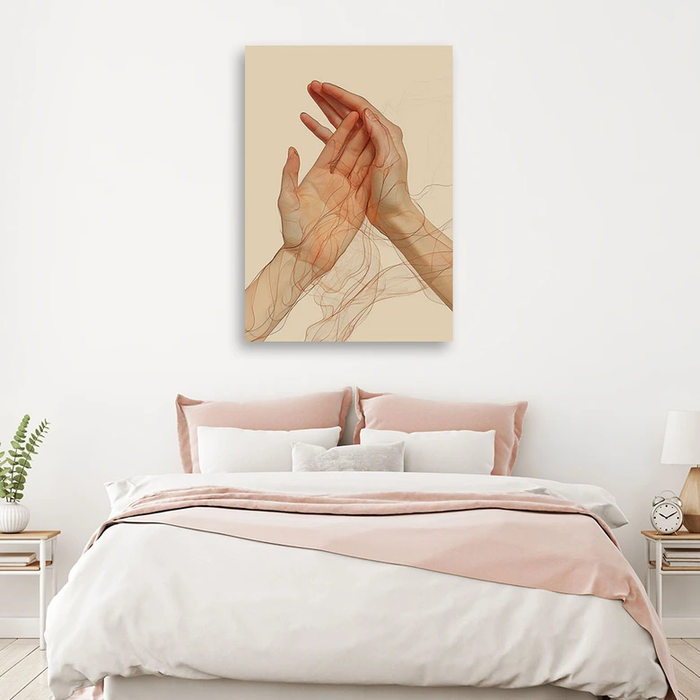Leinwandbild Minimalistische abstrakte Hände 