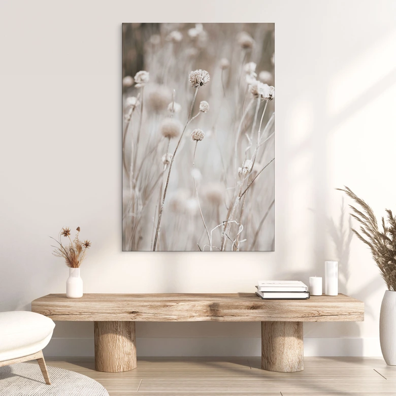 Wandbild Getrocknete Blüten in sanften Tönen - Annie - Alu-Dibond 