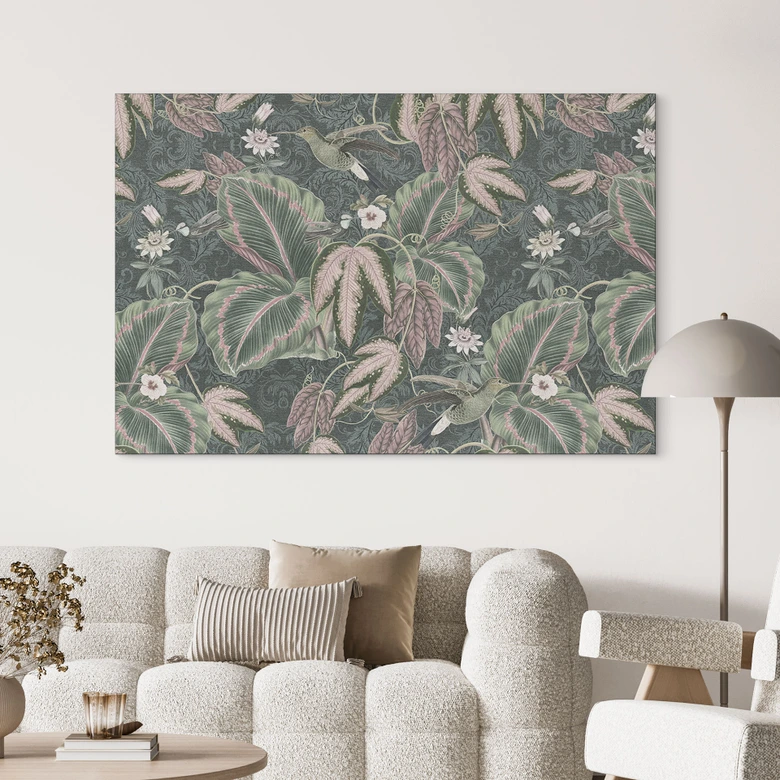 Wandbild Kolibri im Tropenwald - Bloomery Decor - Alu-Dibond 
