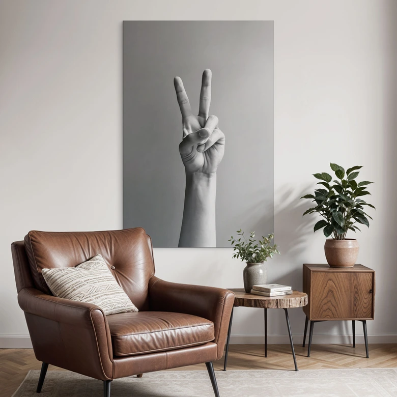 Wandbild Victory Hand - Zeichen des Friedens und Sieges - Bühler - Alu-Dibond 