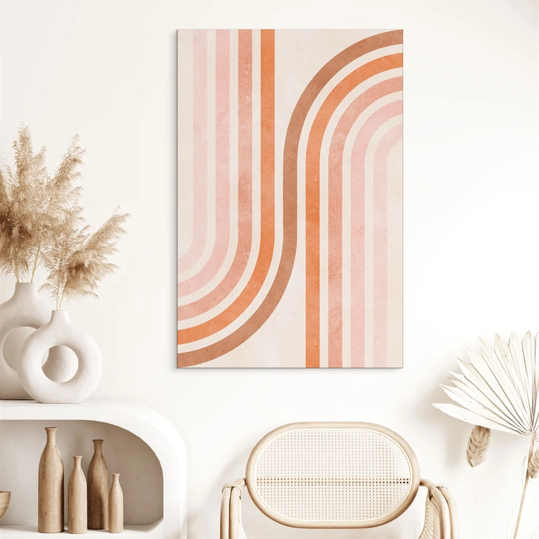 Wandbild Fließende Geometrie im Retro-Look - Costa - Alu-Dibond 