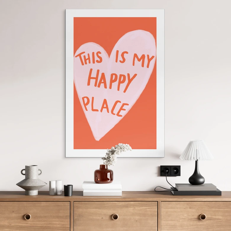 Wandbild This is my happy place mit Herz - Fritsch - Alu-Dibond 