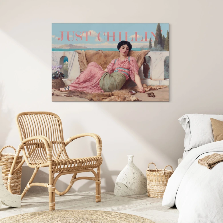 Wandbild Just Chillin - Inspiriert von John William Godward - Alu-Dibond 