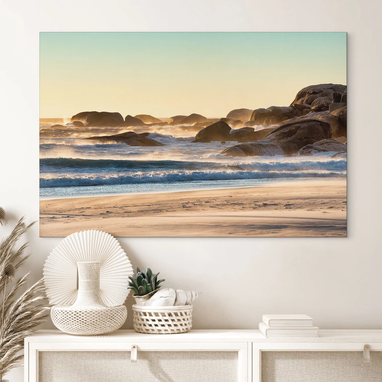 Wandbild Strandküste bei Sonnenaufgang in Afrika - Hugonnard - Alu-Dibond 