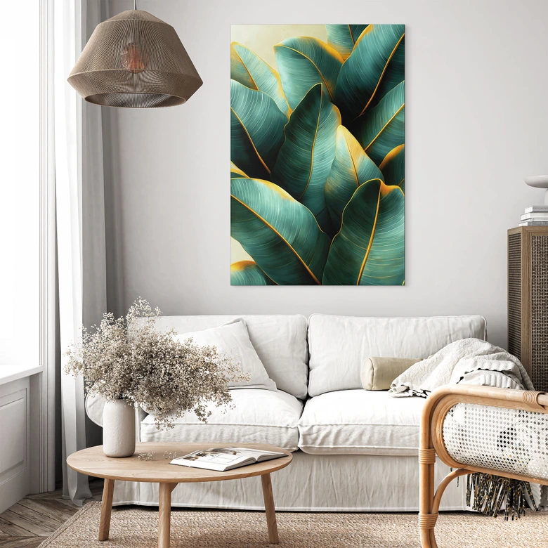 Wandbild Exotische Bananenblätter - Jaszke - Alu-Dibond 
