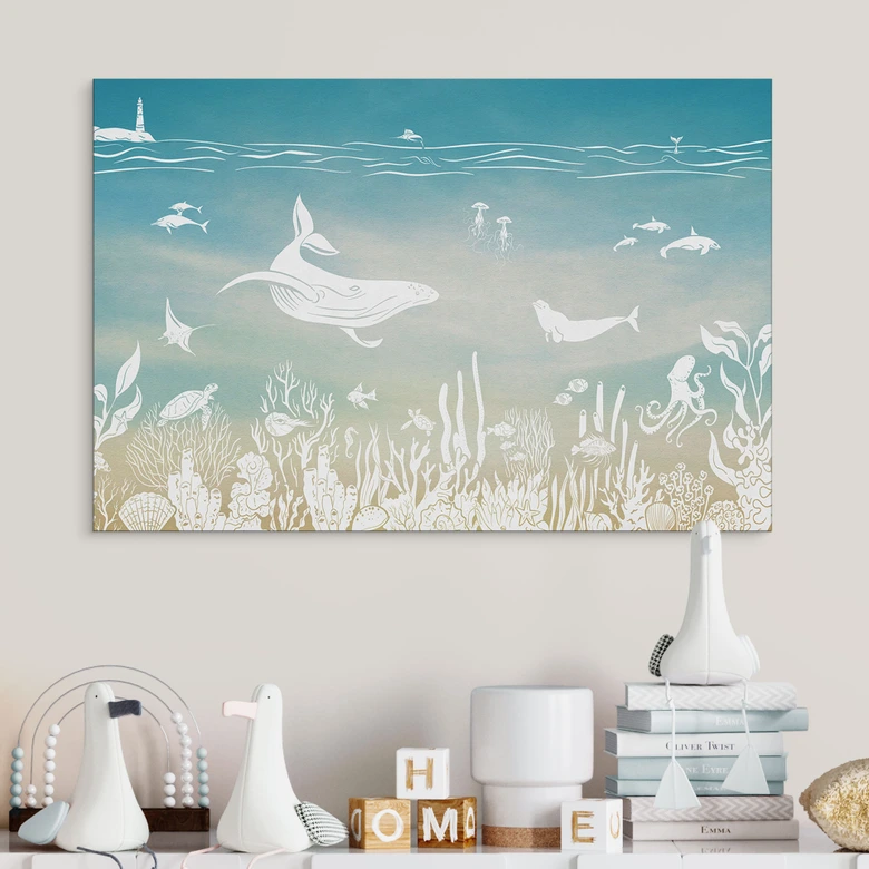 Wandbild Unterwasserwelt-Paradies - Ombre - Kikki Belle - Alu-Dibond 