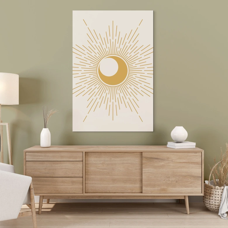 Wandbild Goldene Sonnenstrahlen - KsanaKalpa - Alu-Dibond 