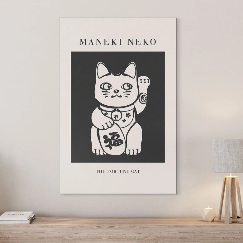 Wandbild Maneki Neko - Die Glückskatze - KsanaKalpa - Alu-Dibond 