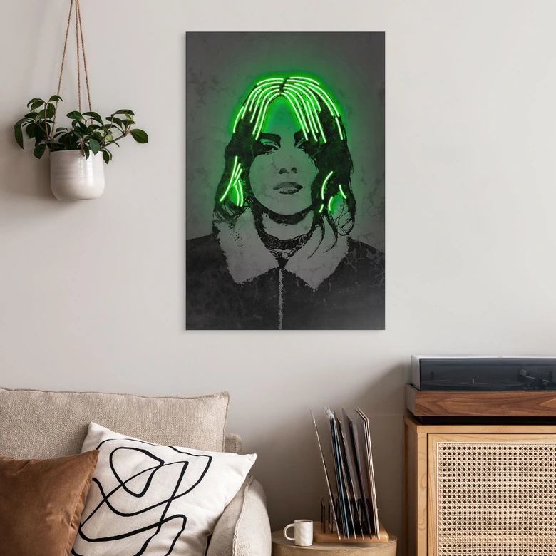 Wandbild Billi Eilish - Alu-Dibond - Mielu 