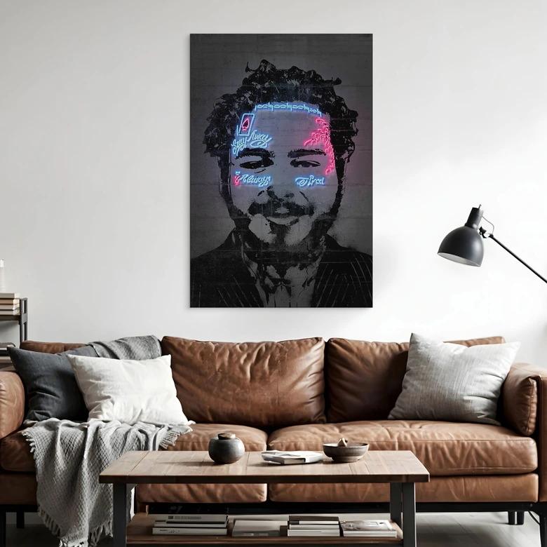 Wandbild Post Malone - Mielu - Alu-Dibond 