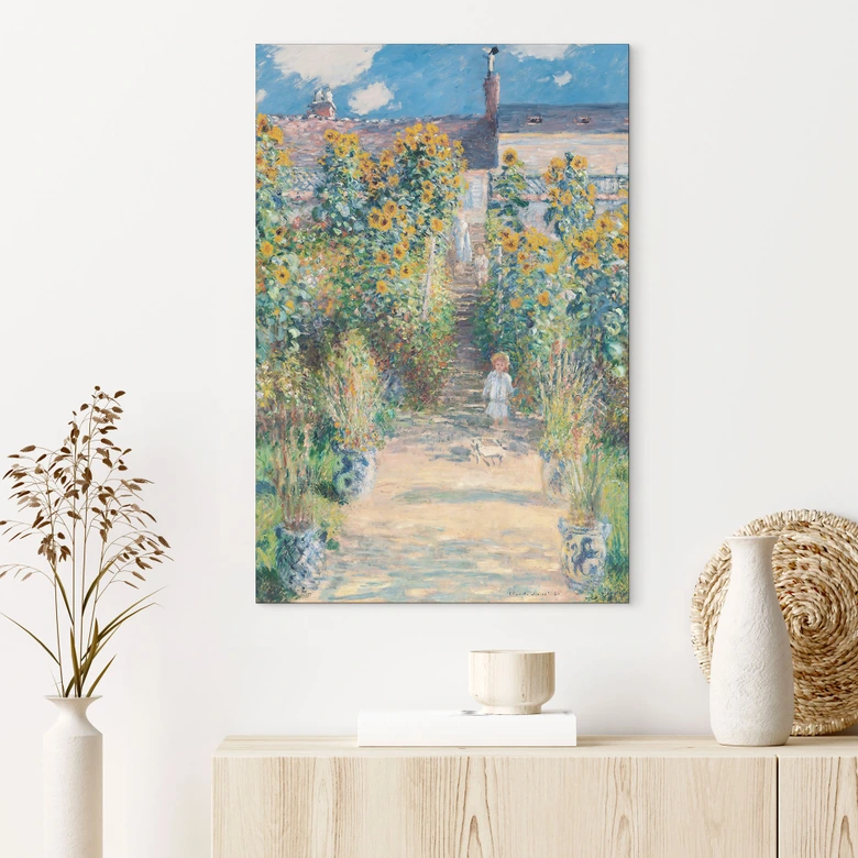 Wandbild Monet - Der Garten Monets in Vétheuil - Alu-Dibond 