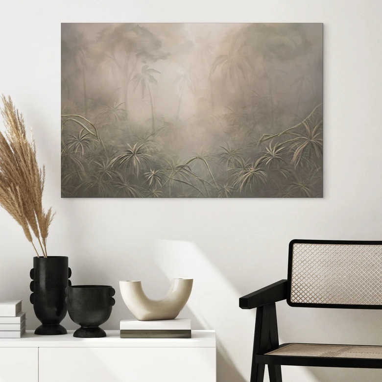 Wandbild Mystischer Regenwald im Nebel - Ms Tiff - Alu-Dibond 