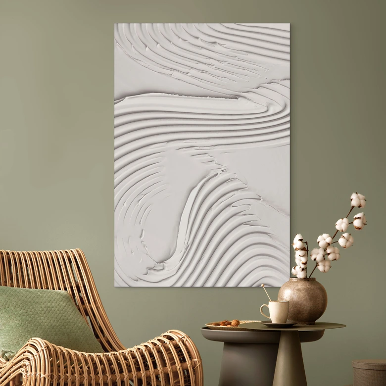 Wandbild Sanfte Strukturen in Beige - Pictufy Studio - Alu-Dibond 