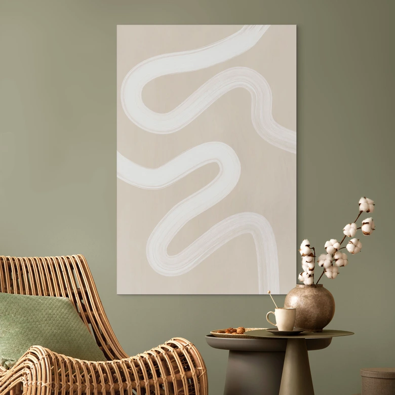 Wandbild One Line Art - Sanfte Strömung - Ristova - Alu-Dibond 