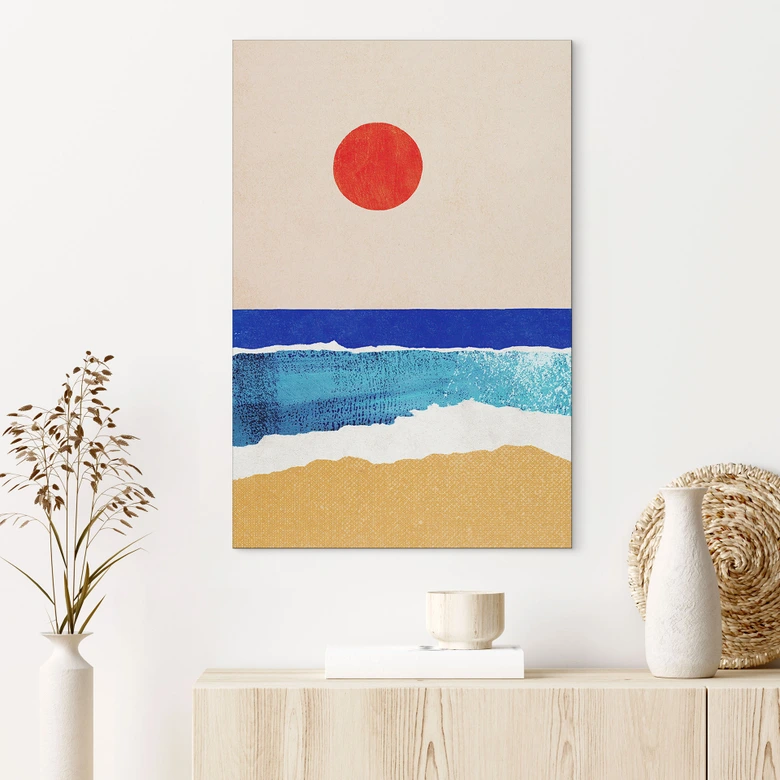 Tableaux Plage calme au coucher du soleil - Rivers - Alu-Dibond 