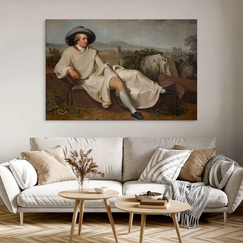 Wandbild Tischbein - Goethe in der römischen Campagna - Alu-Dibond 