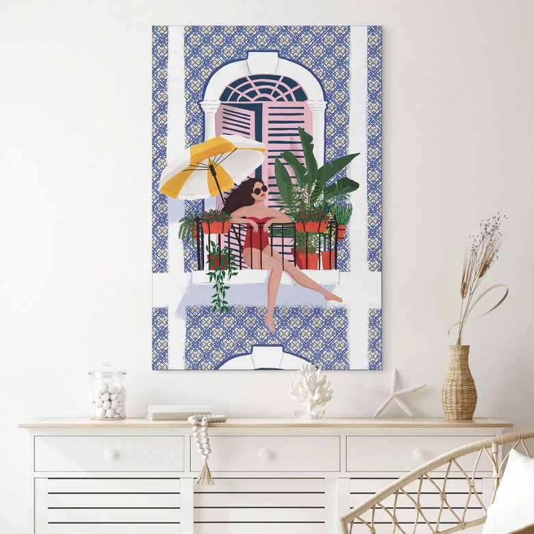 Wandbild Urlaub auf dem Balkon - Tomljanovic - Alu-Dibond 