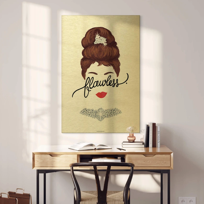 Dibond Schilderij met goud effect Tohmé - Flawless Audrey 