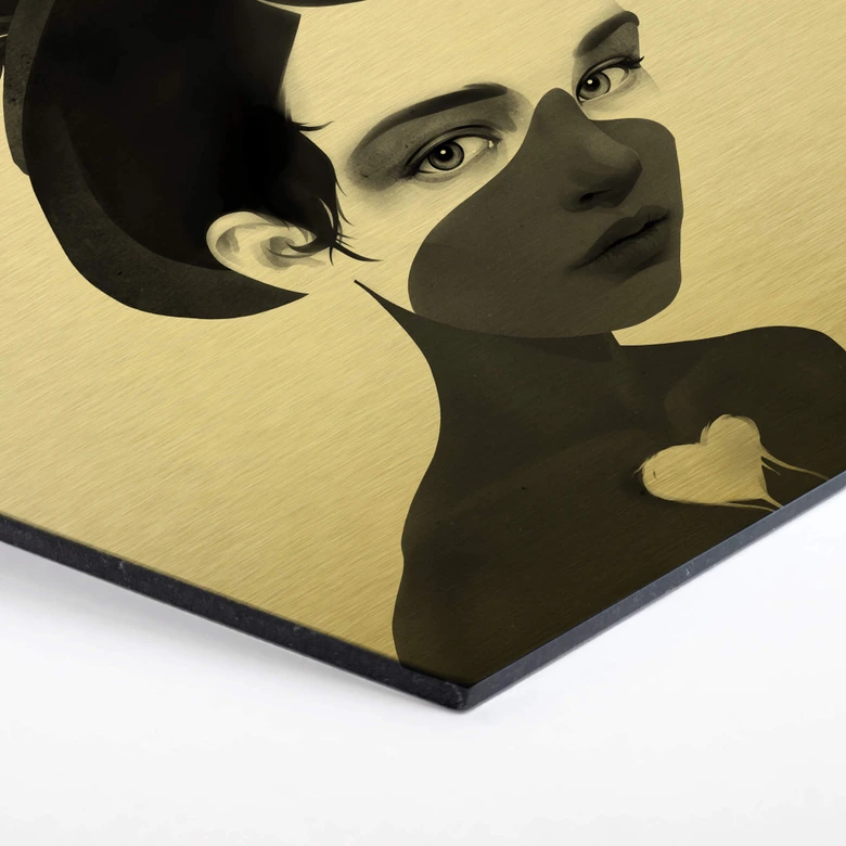 Hexagon - Alu-Dibond-Goldeffekt - Ireland - Fool 