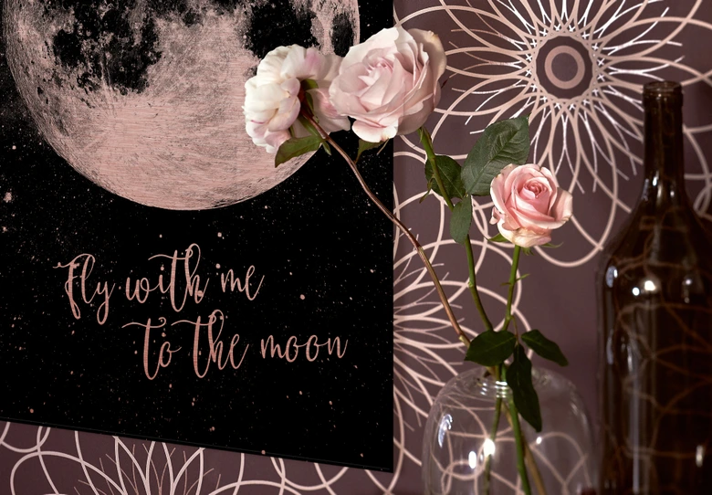 Tableau en alu-Dibond - Effet cuivre - Vole avec moi sur la lune 