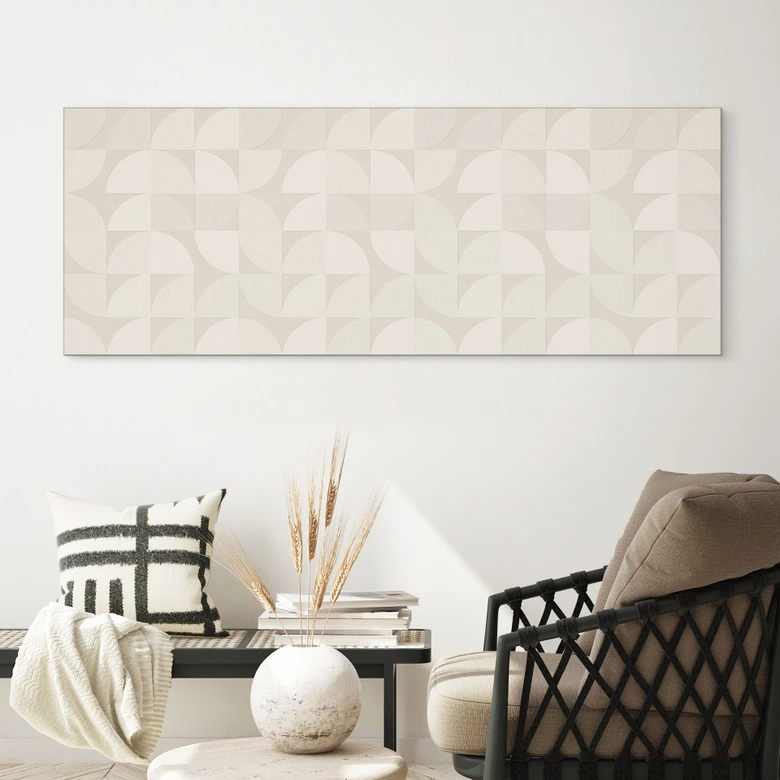 Wandbild Halbkreise im Retro-Stil - Bloomery Decor - Alu-Dibond Panorama 