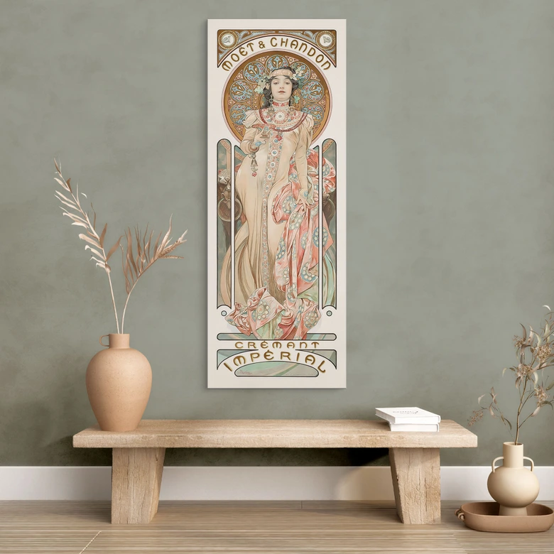 Tableaux Mucha - Moët and Chandon : Dry Imperial - Alu-Dibond Panorama 