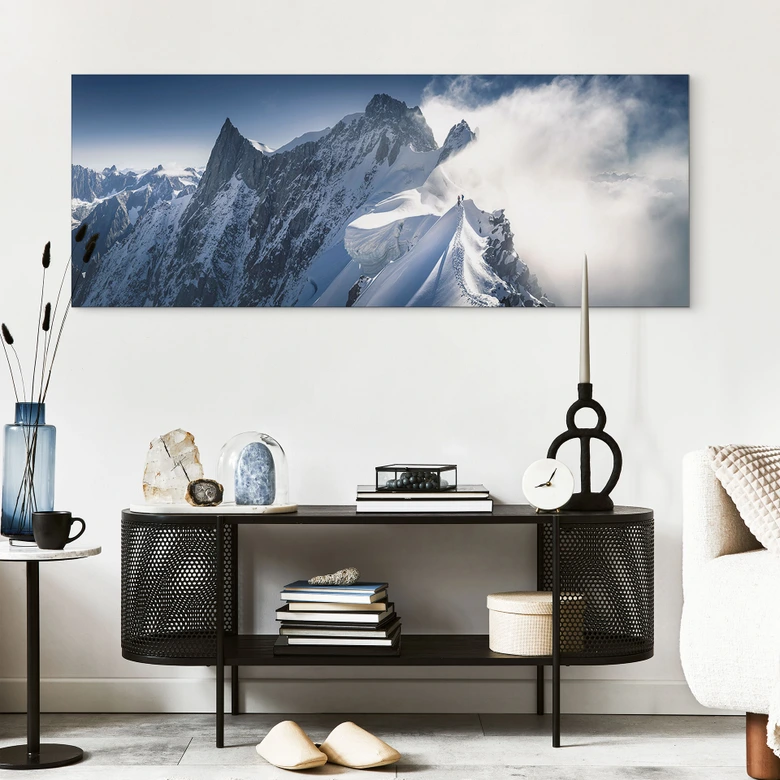 Wandbild Gipfel des Mont Blanc - Nienartowicz - Alu-Dibond Panorama 