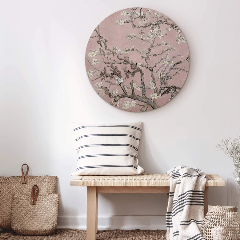 Alu-Dibond van Gogh - Mandelblüte Rosé - Rund 