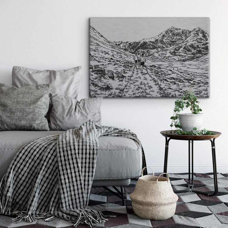 Tableau en alu-Dibond effet argenté Sparshott - Le sentier de randonnée 