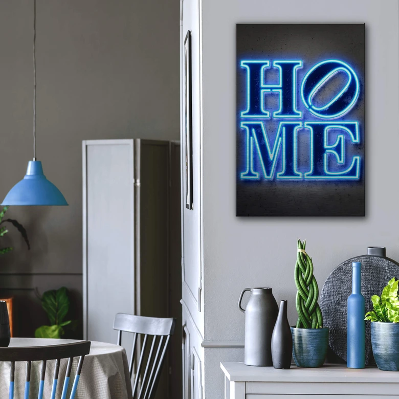 Alu-Dibond mit Silbereffekt Mielu - Home 