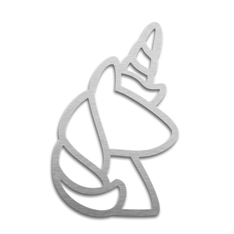 Alu-Dibond Silbereffekt - Einhorn 