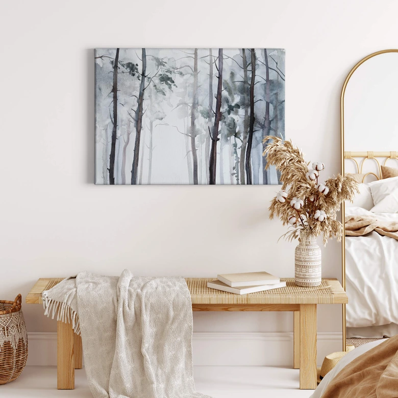 Tableau sur toile Forêt aquarelle 